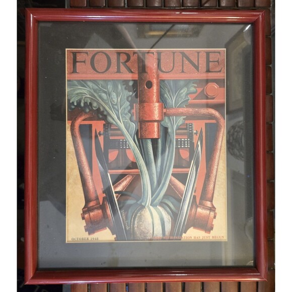 Other - Fortune Magazine October 1948 Cover Edmund Lewandowski Framed & Matted 17.5x15.5